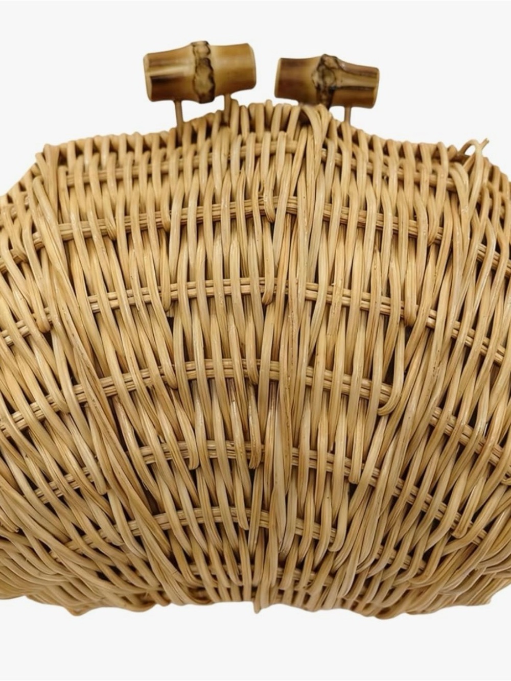 NEW Hand-woven Shell Shaped Rattan Clutch Bag Summer Straw Clutch Purse Beach - Picture 5 of 7